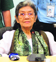 A file photo of Ieng Thirith at a court of Cambodia in Phnom Penh. 