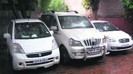 Vehicles seized from the gang members.