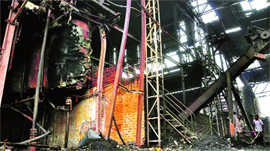 The remains of the factory in Khanna.