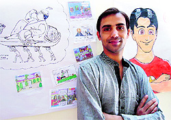 Yogesh Negi with his creations
