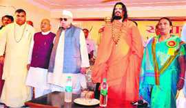 Governor Aziz Quereshi at a function organised by the Vaishya community in Haridwar on Saturday.