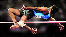 Girisha at the London Paralympics high jump event