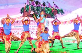 Cultural balancing: Students perform at a function in Gurgaon