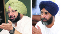 PCC chief Amarinder Singh and PPP chief Manpreet Badal