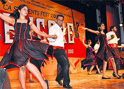 ICAI students perform Salsa at the GMCH-32 auditorium in Chandigarh on Sunday