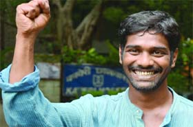 V Lenin Kumar, the JNU-SFI candidate who has been elected the president