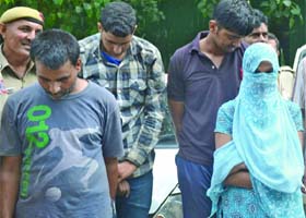 Accused in police custody at the PHQ in New Delhi on Sunday