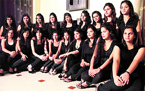 Participants in the Uttarakhand Princess contest held in Dehradun on Sunday