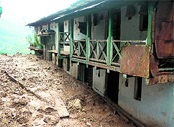 Houses hit by mud and debris during the cloudburst in the Jahkoli block of Rudraprayag.