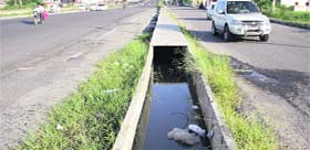 An uncovered storm water drain along the GT Road that has been proving a death trap in Jalandhar.