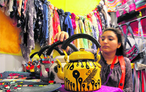 Meenakshi Sharma displays her creativity of reusing the thrown away materials