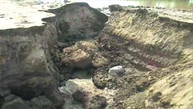 Breaches that have occurred in the Dadupur-Nalvi canal in Yamunanagar district