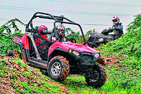 Participants during Polaris India present Offroad Clubs Monsoon 4X4 drive challenge show in Gurgaon. 