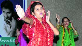 Girls perform during a dance competition, Dance Addiction 3, at the Government Polytechnic College Auditorium, Jammu, on Tuesday.