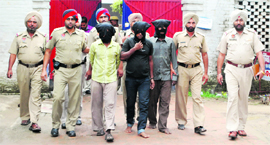 The murder accused in police custody in Ludhiana on Tuesday.