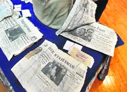 The contents of the diplomatic bag on display in New Delhi on Tuesday.