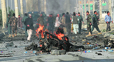The site of the suicide attack in Kabul on Tuesday.
