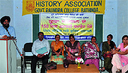 A function being held to celebrate the 150th year of the Kuka Movement, at the Government Rajindra College in Bathinda on Wednesday