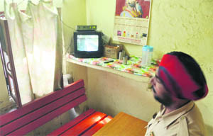 Obsolete surveillance equipment in the CCTV room at the Ludhiana railway station