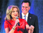 Republican presidential candidate Mitt Romney and wife Ann Romney campaign in Dallas.