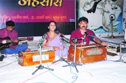 Musical couple Rajnish and Anil Sharma perform at a ghazal evening in Fatehabad. 