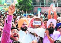 MP Navjot Singh Sidhu in Amritsar.