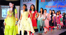 Participants during a fashion show in Dehradun on Friday.