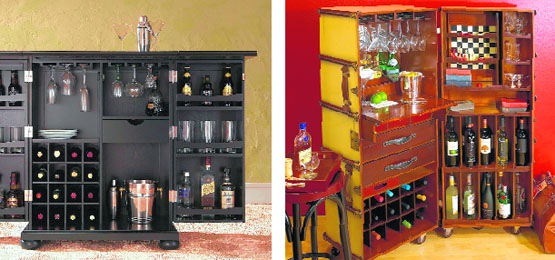 Add a touch of class to your home bar with these trendy bar cabinets in different styles and materials