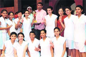The Welham Girls School basketball team that won the All-India Girls Basketball U-14 Championship in Dehradun on Saturday