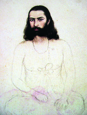 Portrait of the poet Momin, possibly by Jiwan Ram. Black ink and opaque water colour; ca. 1835. Arthur M. Sackler Museum, University of Harvard
