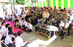 Major Sumit Kumar of Rashtriya Rifles at the inauguration of a vocational training centre at Bhatyas in Gandoh