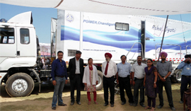 A team of doctors after visiting the PGIs special cancer bus stationed at the mega medical check-up camp held at Badal village on Monday.