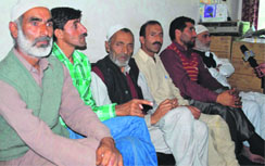 Several panchayat members put in their papers in north Kashmir on Monday.  TNS