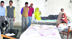 A cholera-infected patient being treated at the sub district hospital in Patan on Monday. Photo by writer