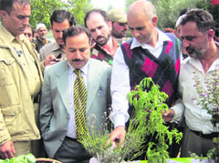 Participants at a farmers awareness camp in Shopian on Sunday. A tribune photograph