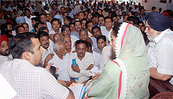 Bathinda MP Harsimrat Badal holds Sangat Darshan at Maur Mandi