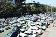 A parking lot in Sector 17, Chandigarh.