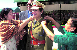 Parents of Dipti Wahi join the Piping Ceremony in Mussoorie on Tuesday