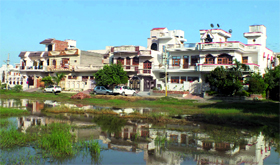A waterlogged park in HUDAs Sector 2 at Rohtak on Tuesday.