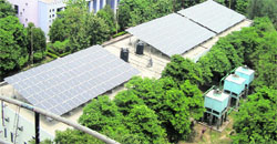 Solar power plant that is scheduled to be inaugurated on Thursday in Science city in Kapurthala. Tribune Photo: Malkiat Singh