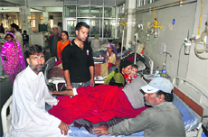 Patients receive treatment at a hospital.