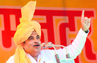 BJP president Nitin Gadkari in New Delhi on Tuesday. Tribune photo: Manas Ranjan Bhui