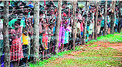 The Menik Farm camp was set up in May 2009 to shelter thousands of people who were fleeing during the civil war.