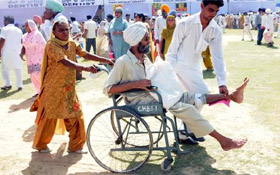 A patient is taken for a check-up at the mega medical camp held recently. Doctors say where will the patients find the experts who examined them to ensure a follow-up to their treatment. 