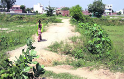 A kutcha road in Maharaja Ranjit Singh Avenue Scheme in Jalandhar. Photo: Sarabjit Singh