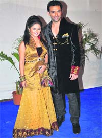 Doting couple: Rashmi Desai and Nandish Sandhu