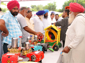 New tools were on display at the Kisan Mela organised by the regional research station of the PAU in Bathinda on Thursday.