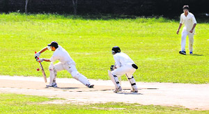 A cricket match in progress during the Panjab University Inter-College Cricket Tournament at DAV College, Sector 10, in Chandigarh on Thursday. 