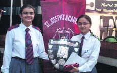  Bhuvanyaa Vijay and Jahnavi Shrivastava of St Joseph's Academy, who won the Frank Anthony Memorial All Indian Debate Competition held at Kolkata.