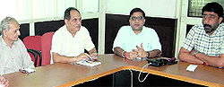 Newly elected Mayor Sunil Jyoti holds a meeting with MC officials in Jalandhar on Thursday